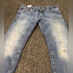 Signature by Levi Strauss Slim Blue Jeans with Natural Distressing